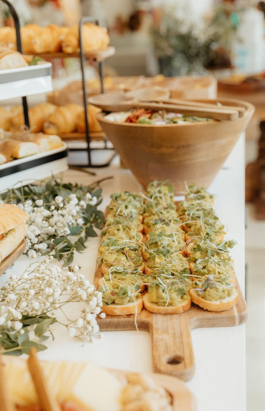 Food arranged for a gathering
